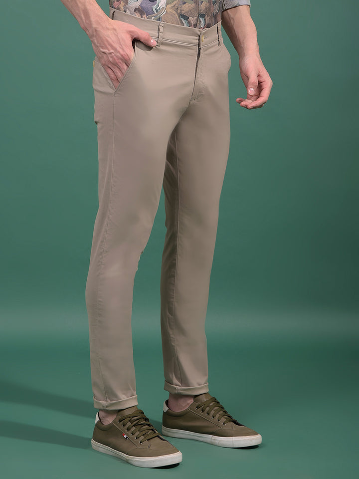 Khaki Trousers-Men Trousers-Crimsoune Club