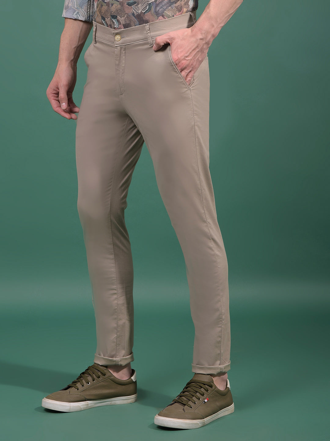 Khaki Trousers-Men Trousers-Crimsoune Club