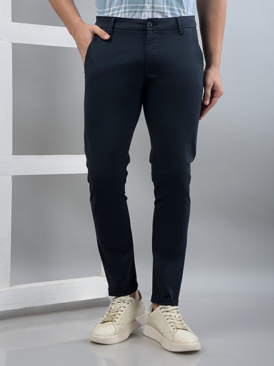 Navy Blue Trousers-Men Trousers-Crimsoune Club