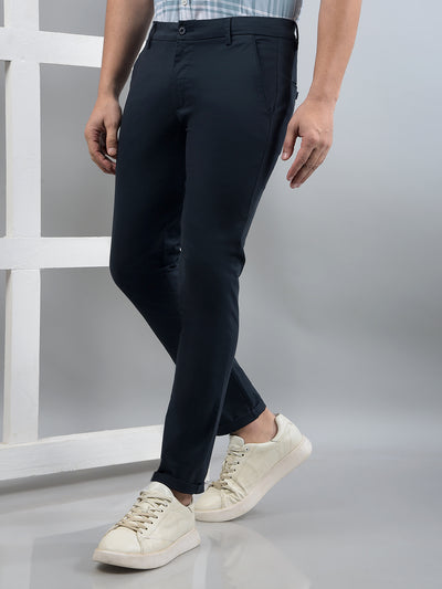 Navy Blue Trousers-Men Trousers-Crimsoune Club