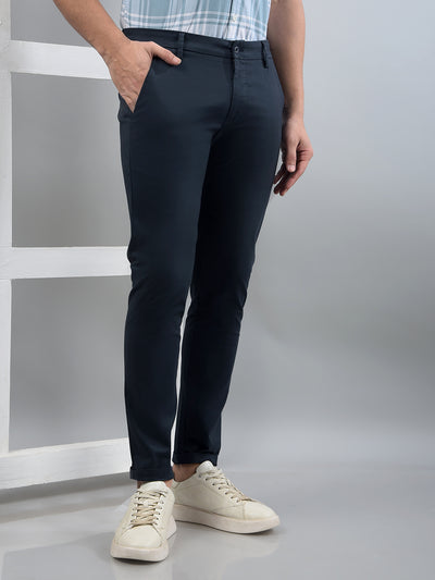 Navy Blue Trousers-Men Trousers-Crimsoune Club