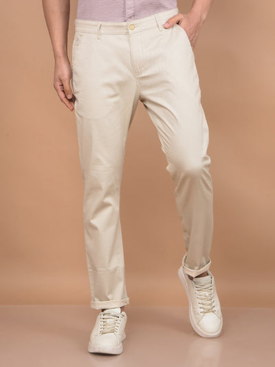 Beige Trousers-Men Trousers-Crimsoune Club