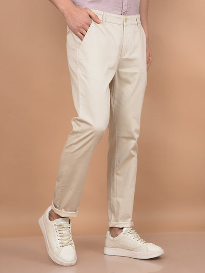 Beige Trousers-Men Trousers-Crimsoune Club