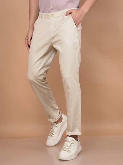 Beige Trousers-Men Trousers-Crimsoune Club