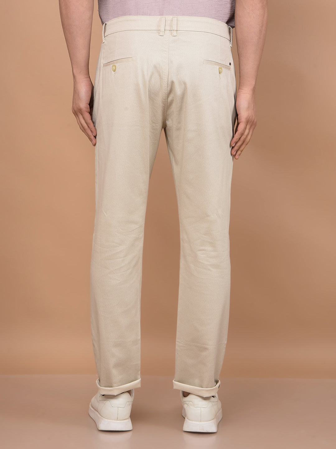 Beige Trousers-Men Trousers-Crimsoune Club