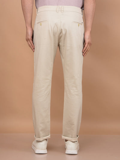 Beige Trousers-Men Trousers-Crimsoune Club