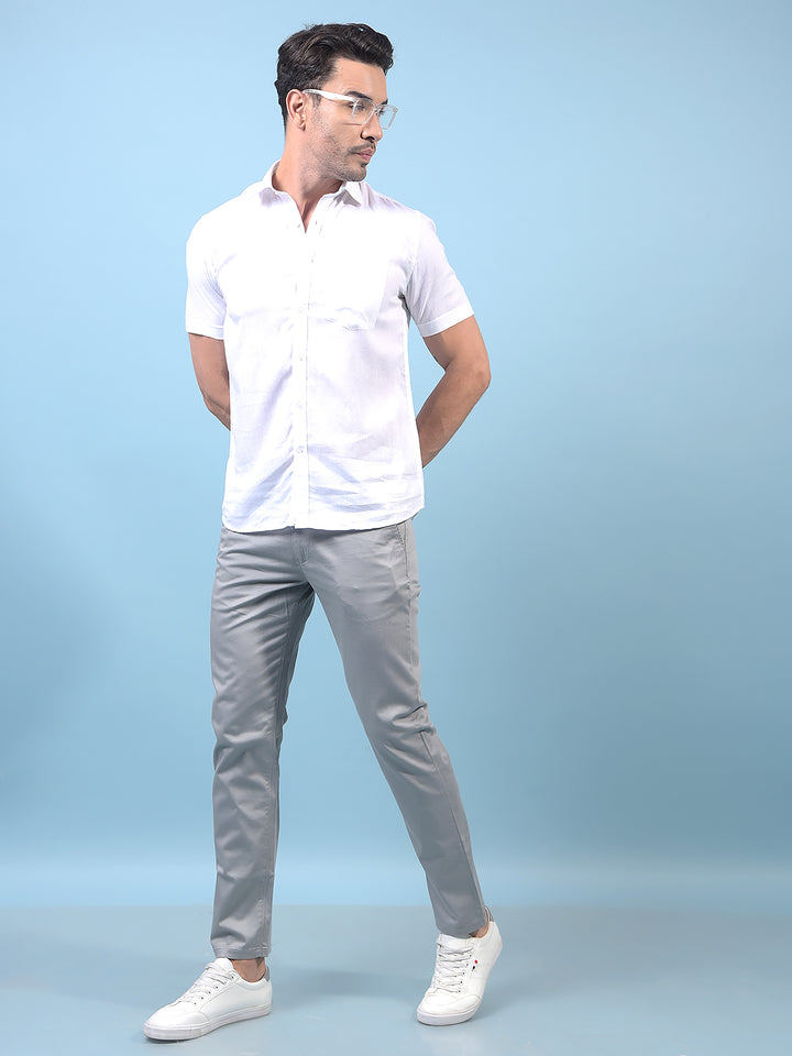 Men's Grey Printed Trousers-Men Trousers-Crimsoune Club