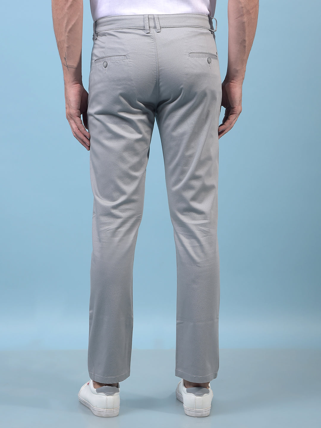 Men's Grey Printed Trousers-Men Trousers-Crimsoune Club