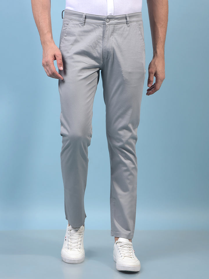 Men's Grey Printed Trousers-Men Trousers-Crimsoune Club