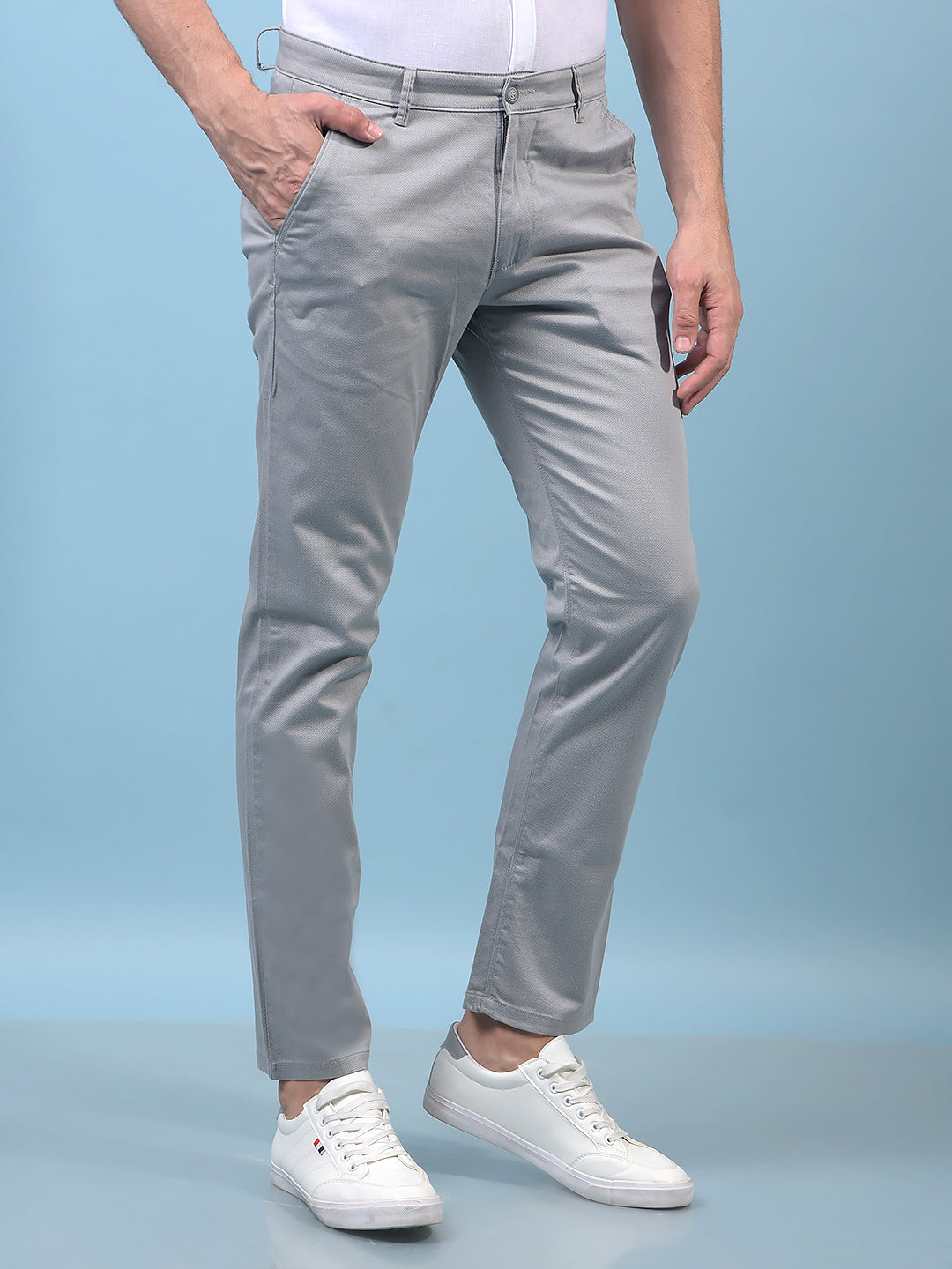 Men's Grey Printed Trousers-Men Trousers-Crimsoune Club