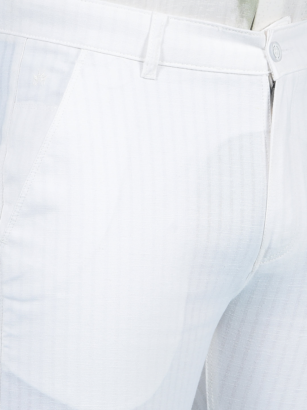 White Printed 100% Cotton Trousers-Men Trousers-Crimsoune Club