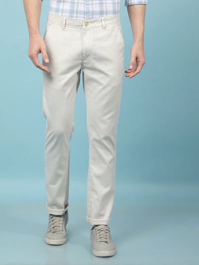 Off White Printed 100% Cotton Trousers-Men Trousers-Crimsoune Club