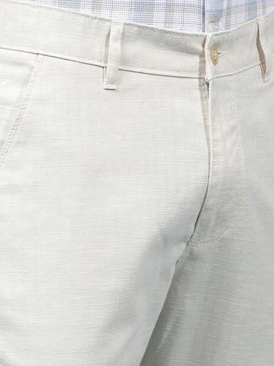 Off White Printed 100% Cotton Trousers-Men Trousers-Crimsoune Club