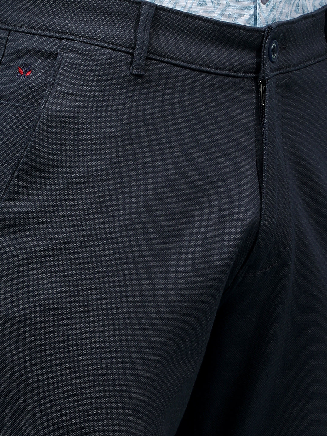 Navy Blue Printed Trousers-Men Trousers-Crimsoune Club