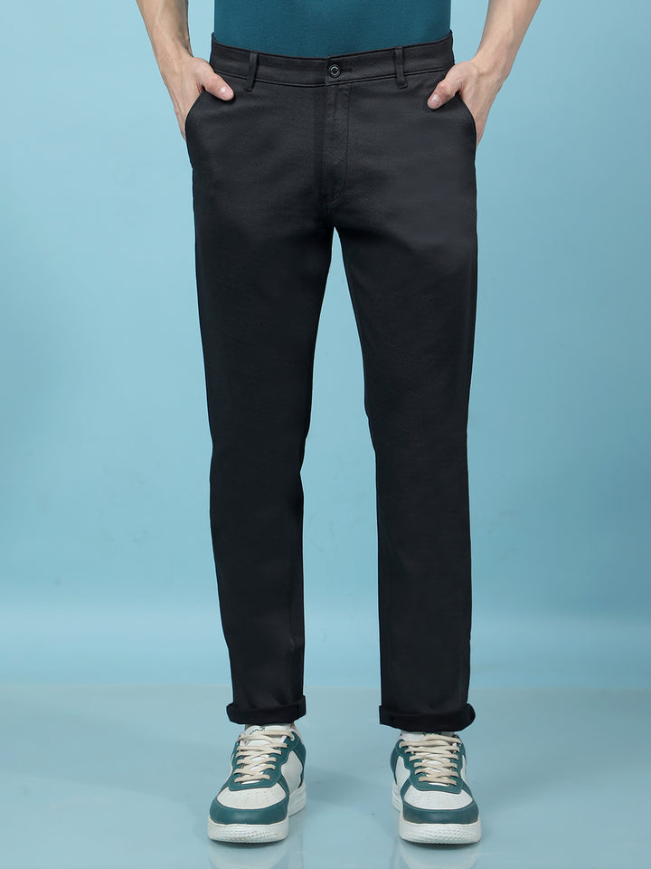 Black Printed Trousers-Men Trousers-Crimsoune Club