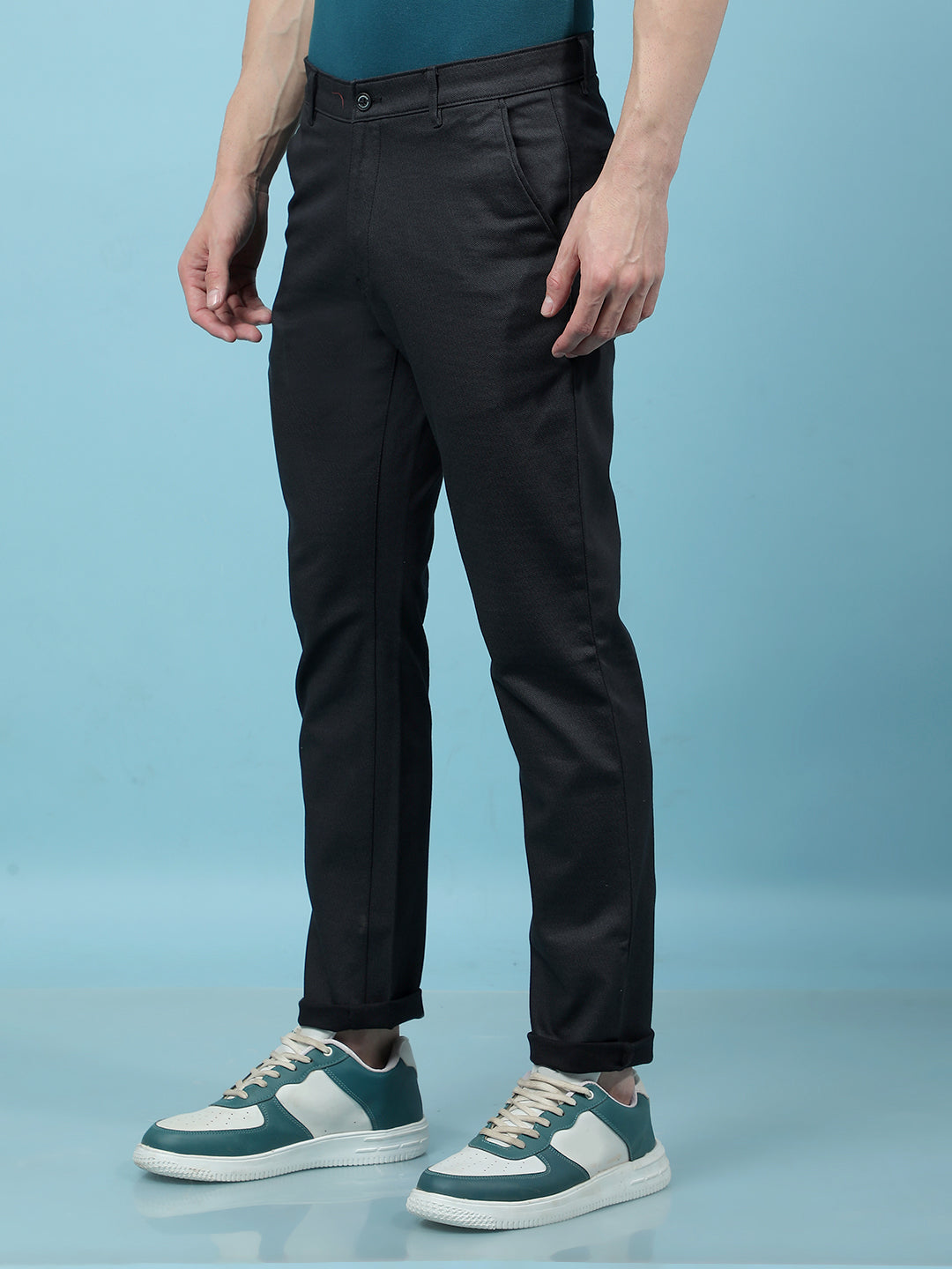 Black Printed Trousers-Men Trousers-Crimsoune Club