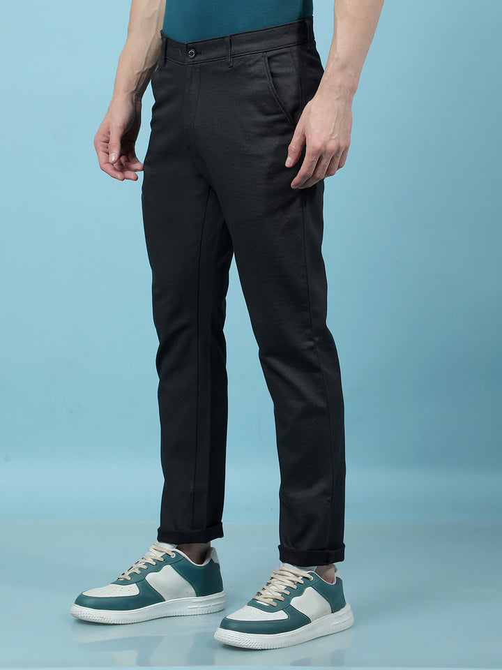 Black Printed Trousers-Men Trousers-Crimsoune Club