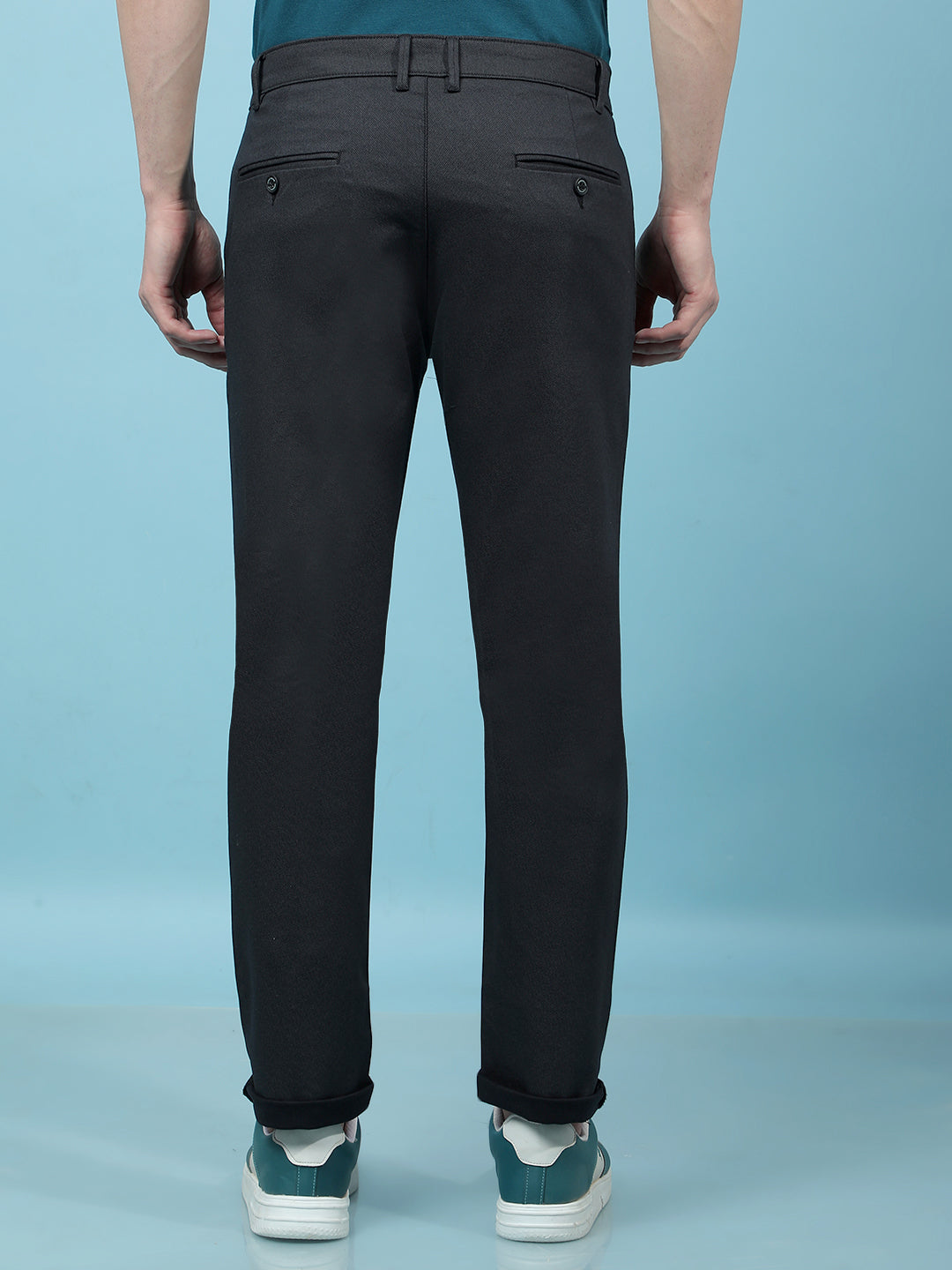 Black Printed Trousers-Men Trousers-Crimsoune Club
