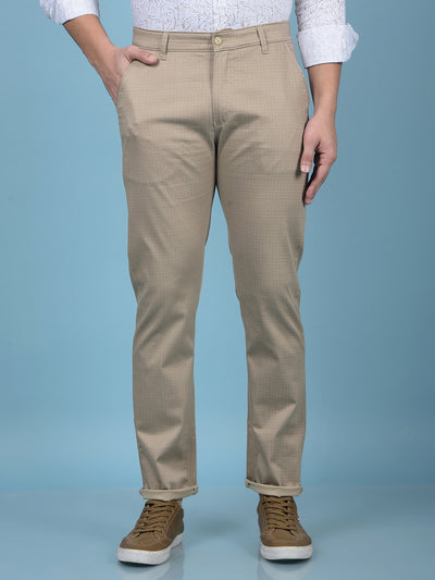 Khaki Printed Trousers-Men Trousers-Crimsoune Club