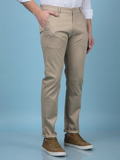 Khaki Printed Trousers-Men Trousers-Crimsoune Club