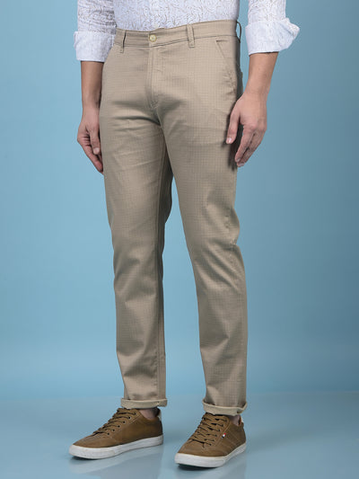 Khaki Printed Trousers-Men Trousers-Crimsoune Club