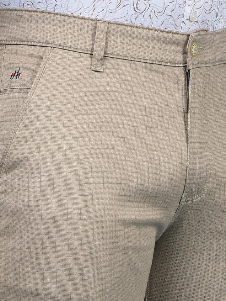 Khaki Printed Trousers-Men Trousers-Crimsoune Club