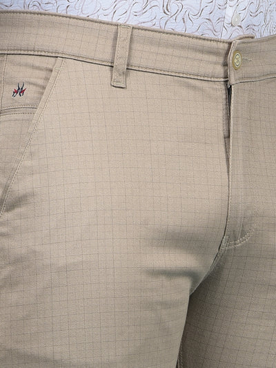 Khaki Printed Trousers-Men Trousers-Crimsoune Club