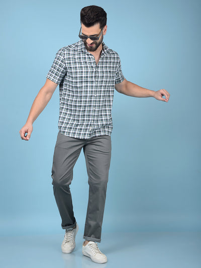 Grey Printed Trousers-Men Trousers-Crimsoune Club