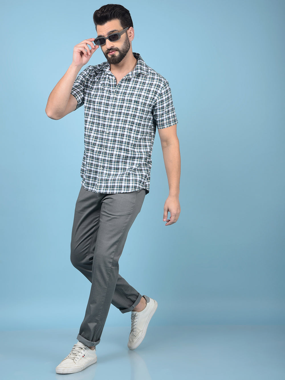 Grey Printed Trousers-Men Trousers-Crimsoune Club