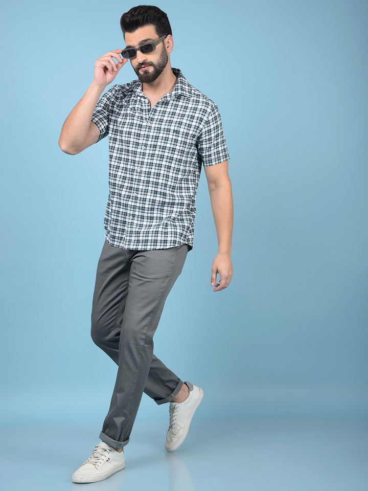 Grey Printed Trousers-Men Trousers-Crimsoune Club