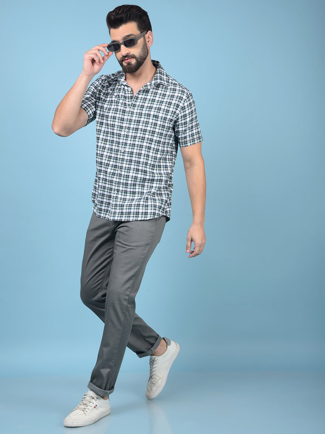 Grey Printed Trousers-Men Trousers-Crimsoune Club