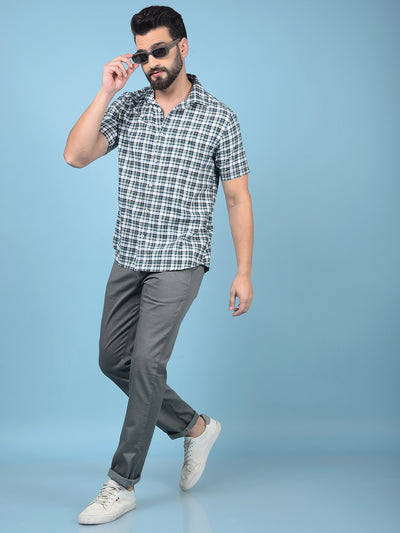 Grey Printed Trousers-Men Trousers-Crimsoune Club