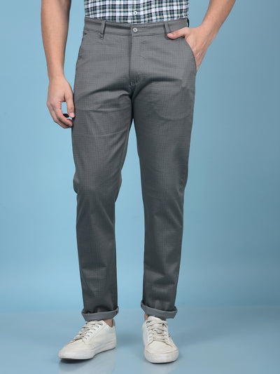 Grey Printed Trousers-Men Trousers-Crimsoune Club