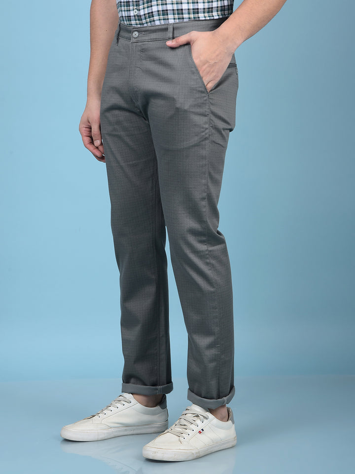 Grey Printed Trousers-Men Trousers-Crimsoune Club