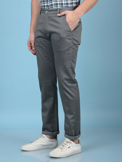 Grey Printed Trousers-Men Trousers-Crimsoune Club