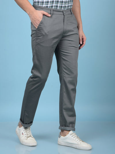 Grey Printed Trousers-Men Trousers-Crimsoune Club