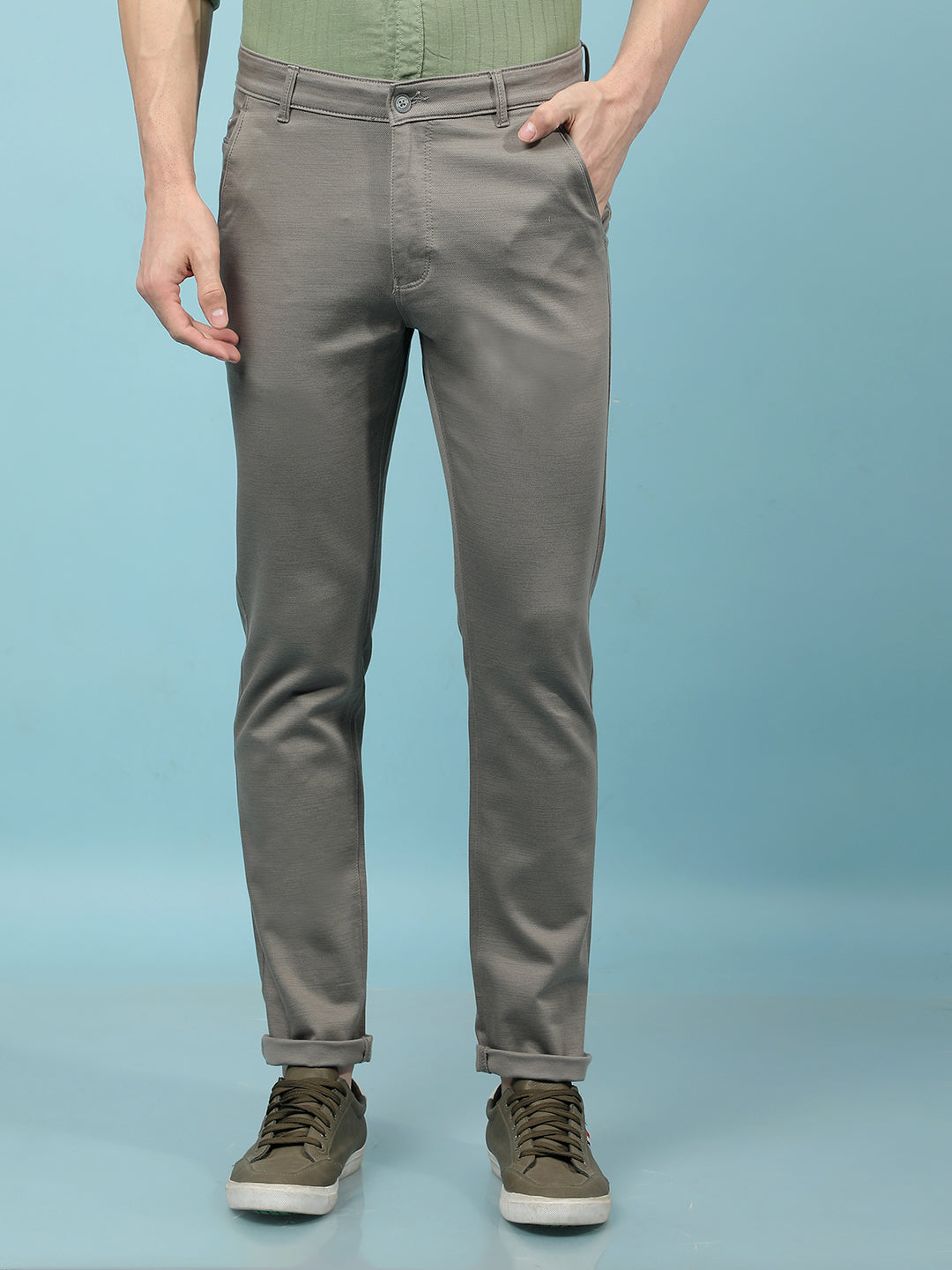 Grey Printed Trousers-Men Trousers-Crimsoune Club