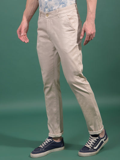 Beige Checked Trousers-Men Trousers-Crimsoune Club