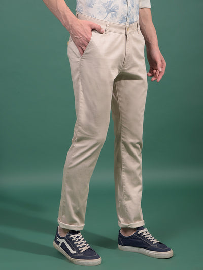Beige Checked Trousers-Men Trousers-Crimsoune Club