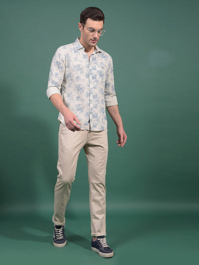 Beige Checked Trousers-Men Trousers-Crimsoune Club