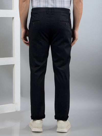 Black Printed Trousers-Men Trousers-Crimsoune Club