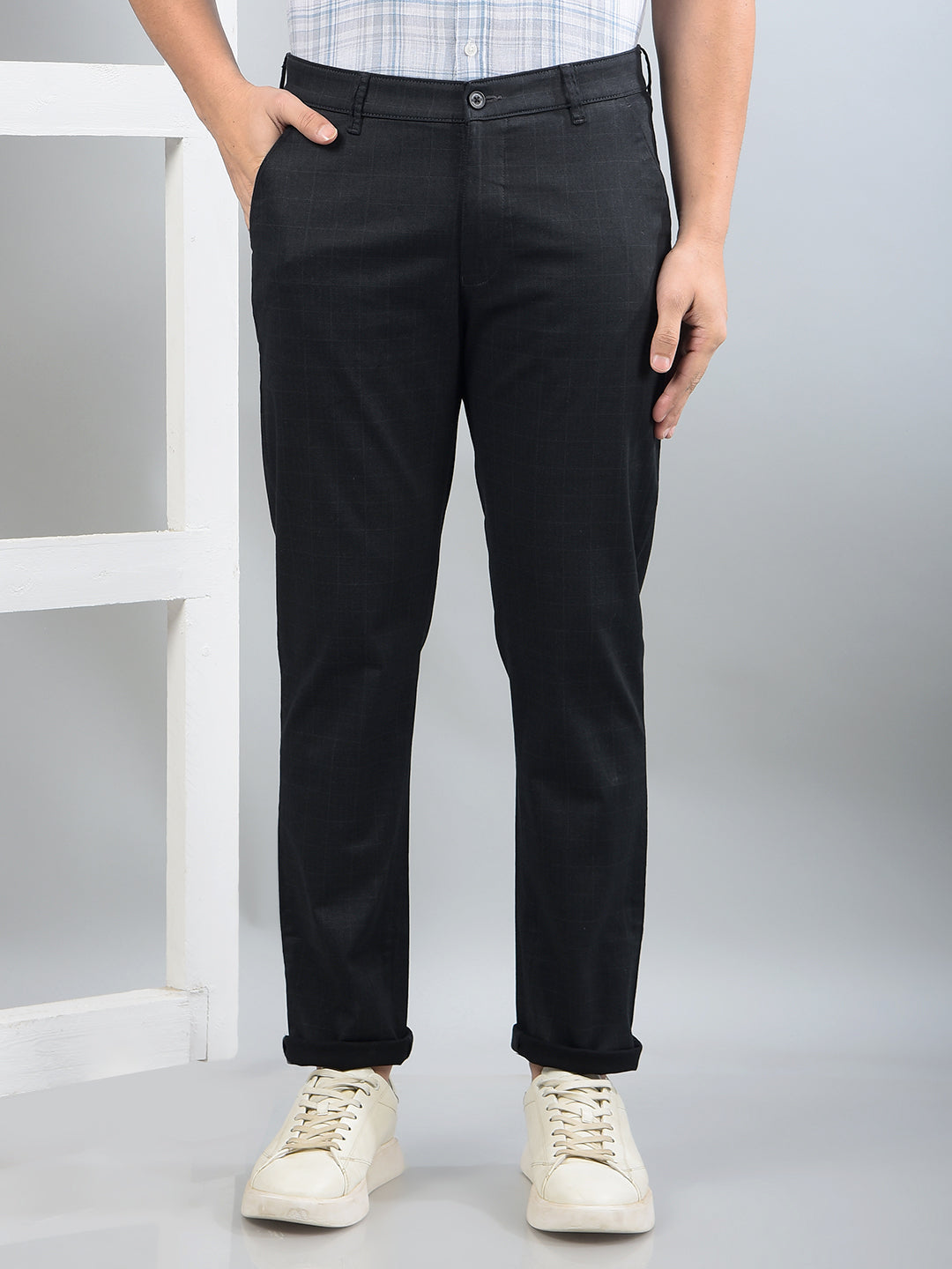 Black Printed Trousers-Men Trousers-Crimsoune Club
