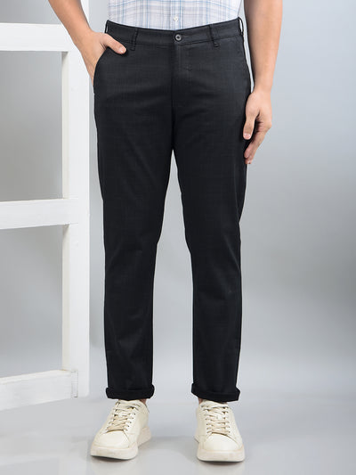 Black Printed Trousers-Men Trousers-Crimsoune Club