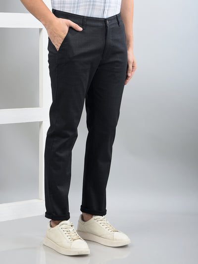 Black Printed Trousers-Men Trousers-Crimsoune Club