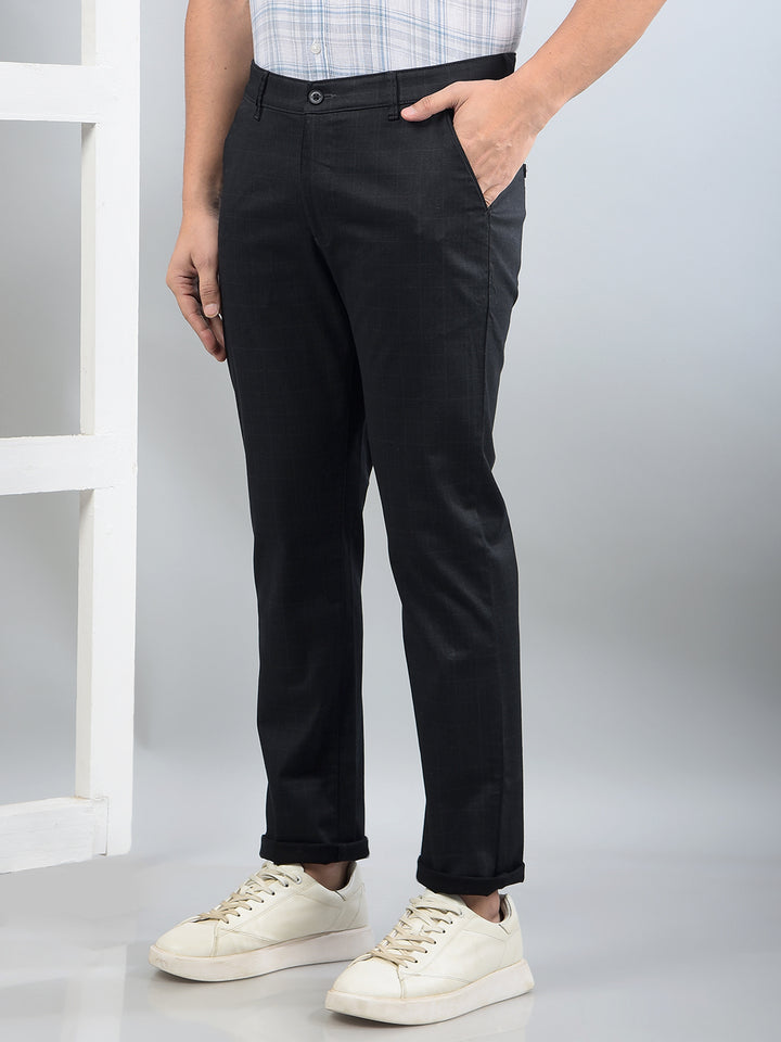 Black Printed Trousers-Men Trousers-Crimsoune Club