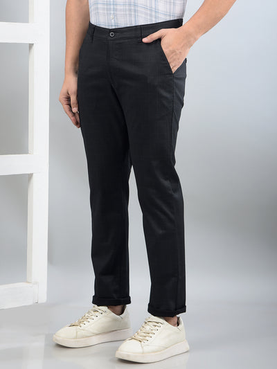Black Printed Trousers-Men Trousers-Crimsoune Club