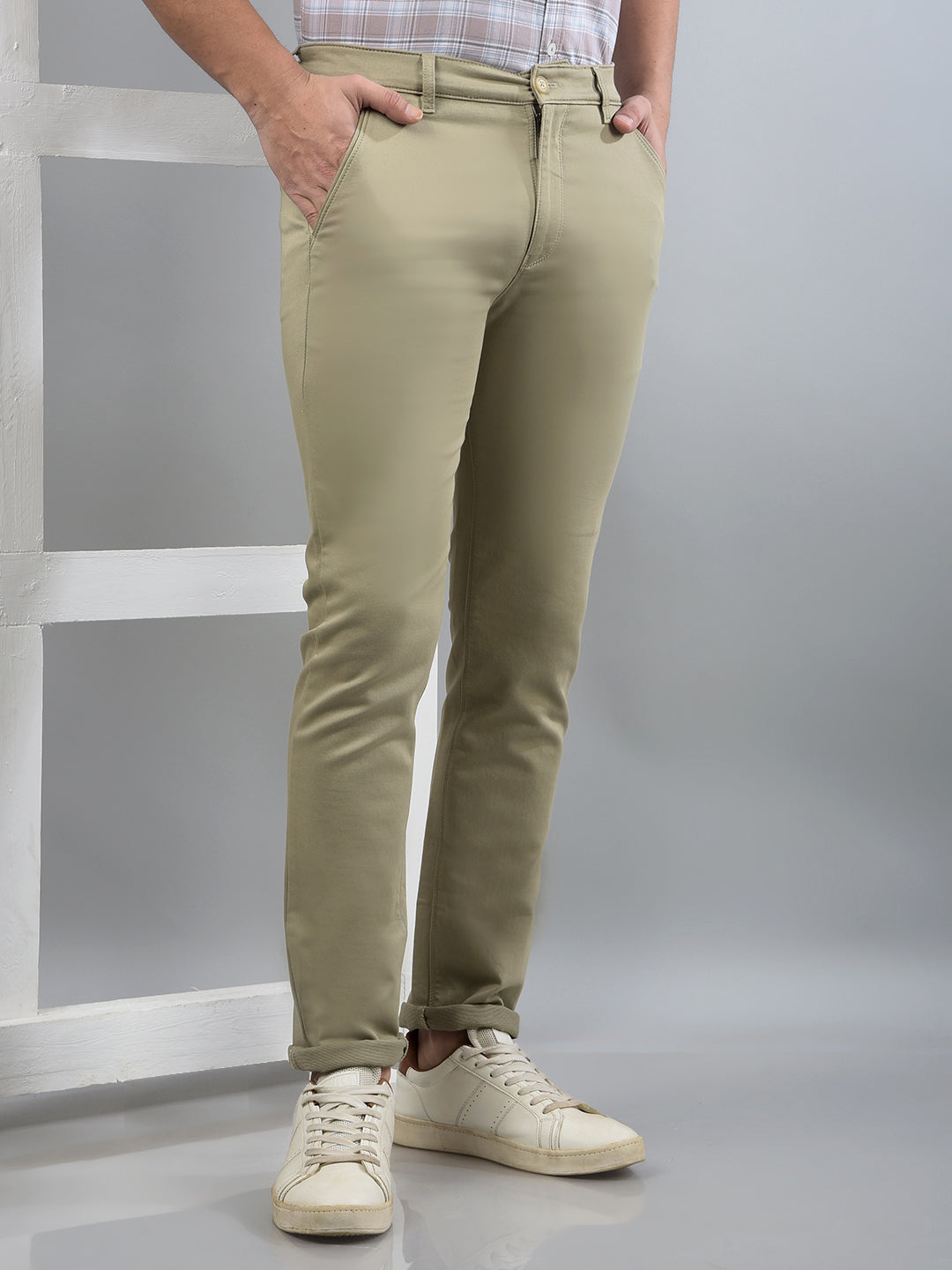Khaki Trousers-Men Trousers-Crimsoune Club