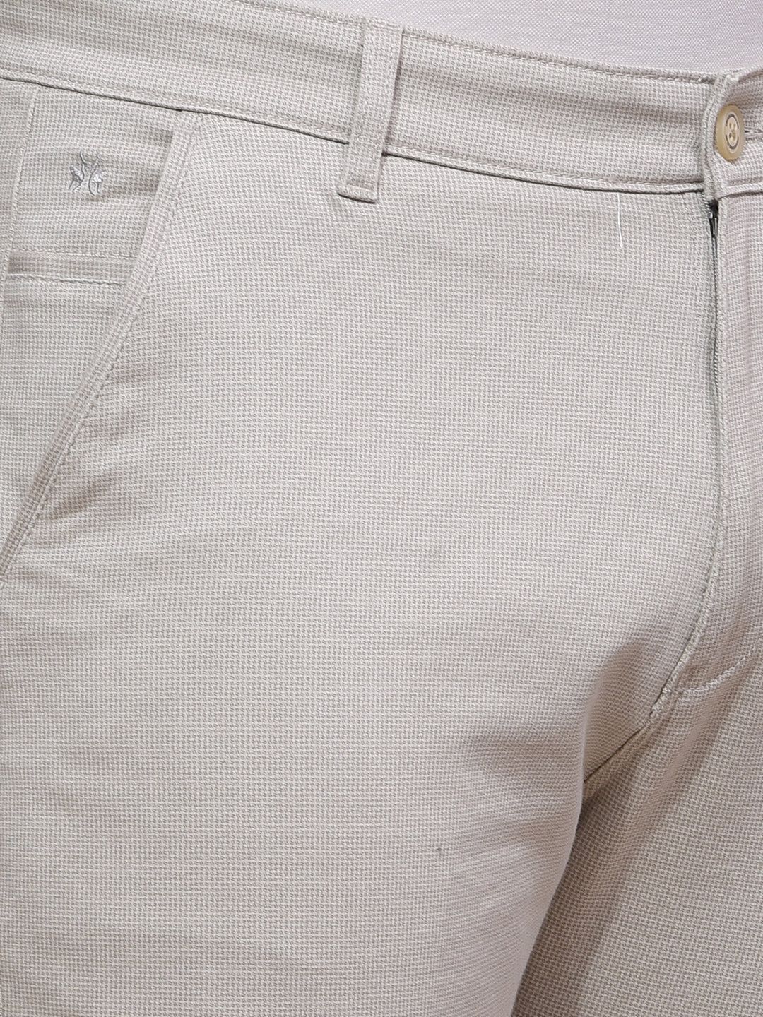 Off White Textured Trousers-Men Trousers-Crimsoune Club