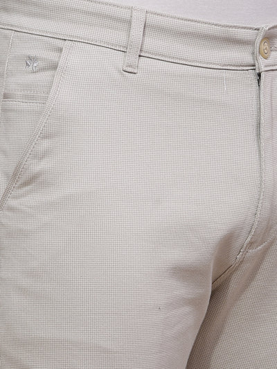 Off White Textured Trousers-Men Trousers-Crimsoune Club