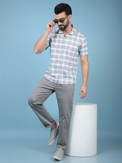 Grey Printed Trousers-Men Trousers-Crimsoune Club